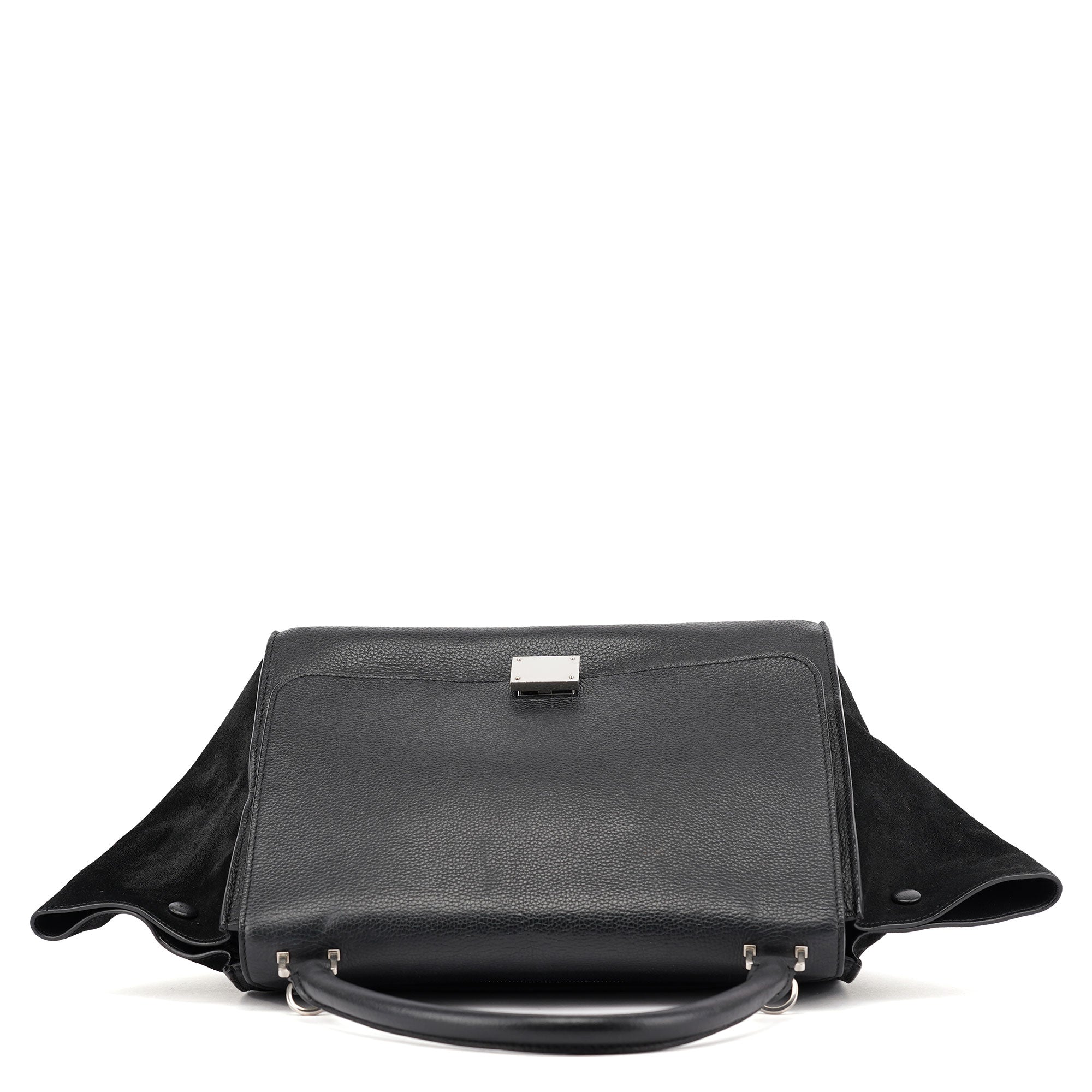 Celine Black Suede Leather Trapeze 2-Way Shoulder Bag