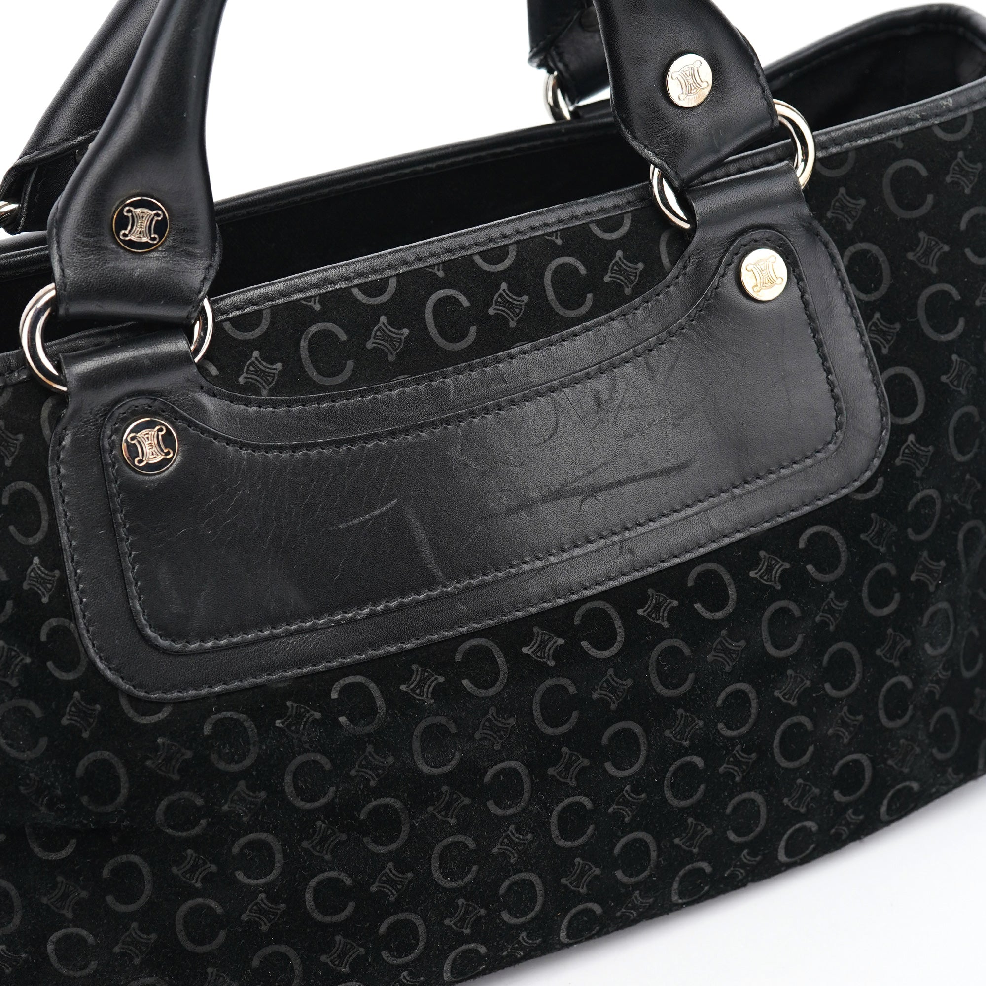 Celine Black Suede Macadam Boogie Bag