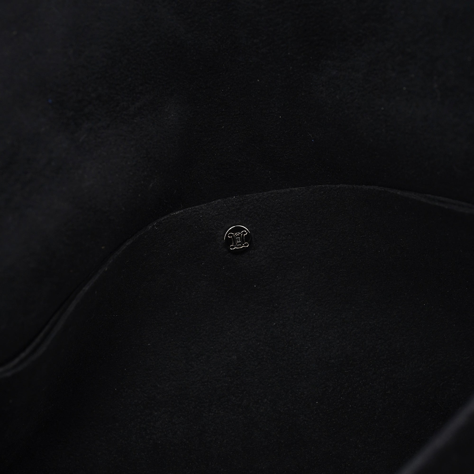 Celine Black Suede Macadam Shoulder Bag