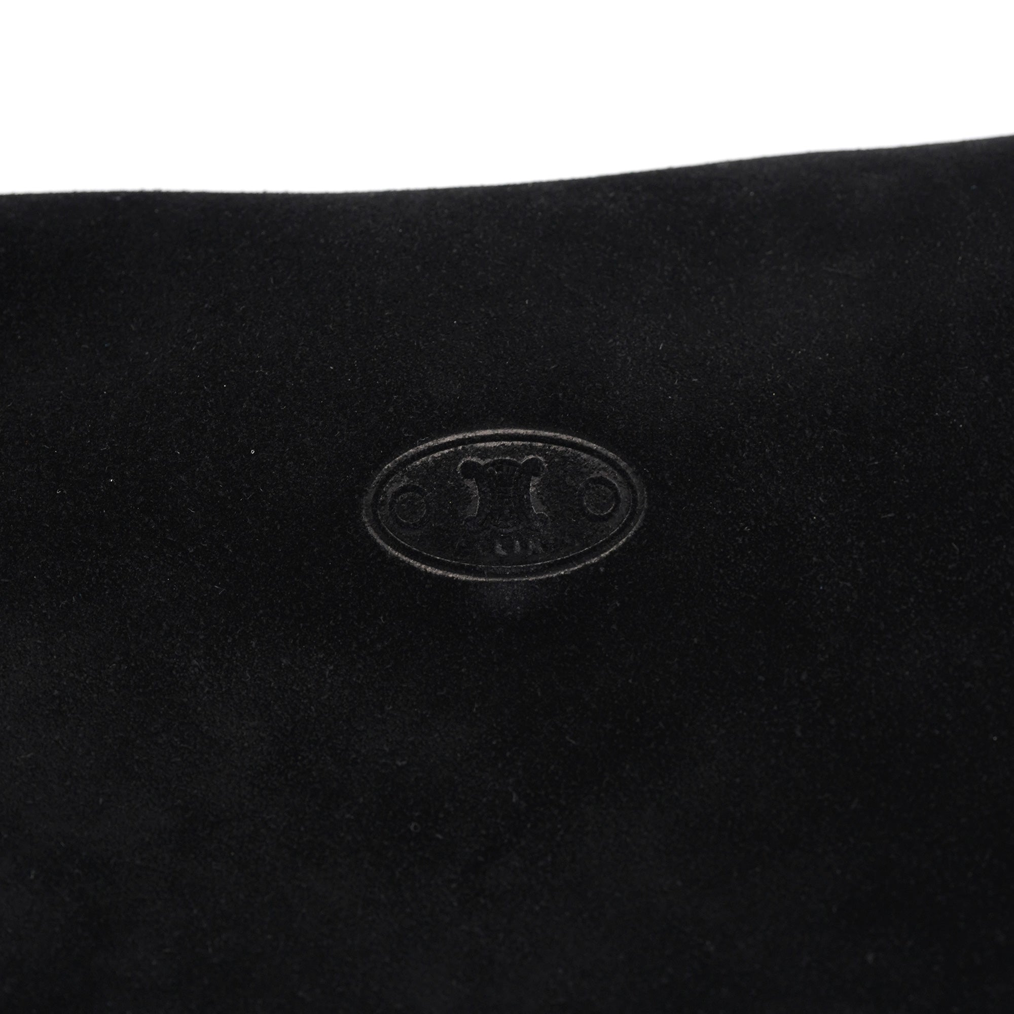 Celine Black Suede Macadam Shoulder Bag
