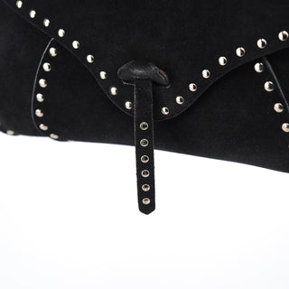 Celine Black Suede Macadam Shoulder Bag