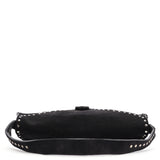 Celine Black Suede Macadam Shoulder Bag