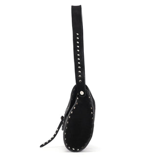 Celine Black Suede Macadam Shoulder Bag