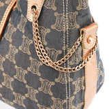 Celine Blue Brown Monogram Shoulder Bag