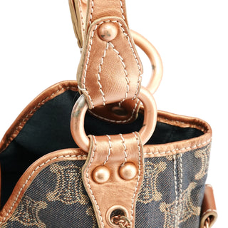 Celine Blue Brown Monogram Shoulder Bag