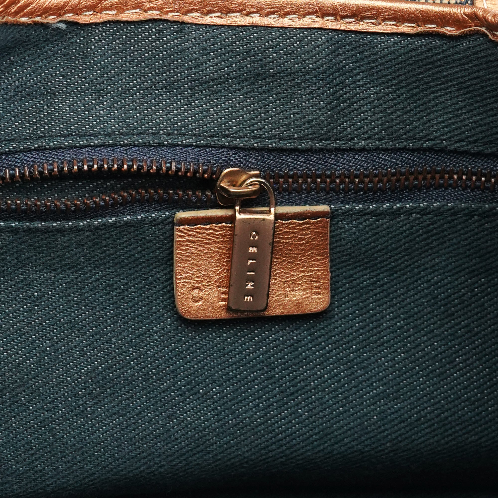 Celine Blue Brown Monogram Shoulder Bag