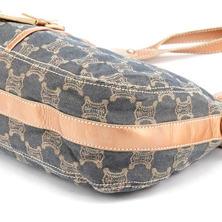Celine Blue Brown Monogram Shoulder Bag