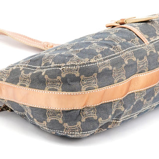 Celine Blue Brown Monogram Shoulder Bag