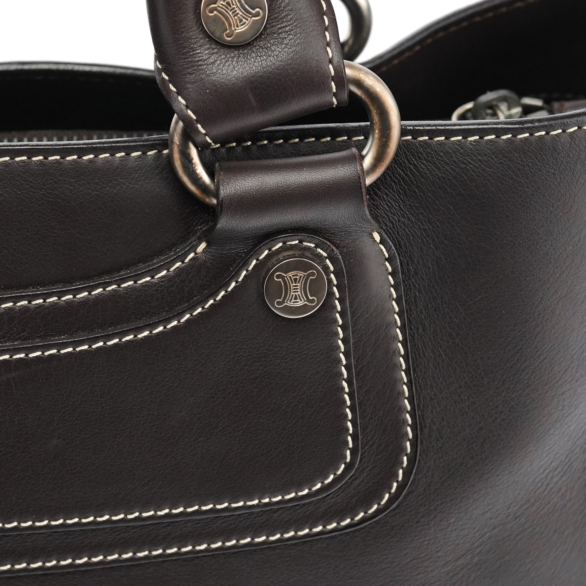 Celine Brown Calfskin Leather Boogie Bag