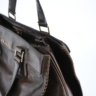 Celine Brown Calfskin Leather Tote Bag