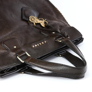 Celine Brown Calfskin Leather Tote Bag
