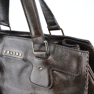 Celine Brown Calfskin Leather Tote Bag