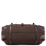 Celine Borsa tote in tela marrone con pelle stampa coccodrillo