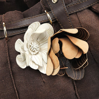 Celine Brown Canvas Floral Shoulder Bag
