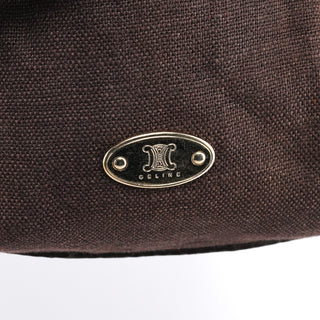 Celine Brown Canvas Floral Shoulder Bag