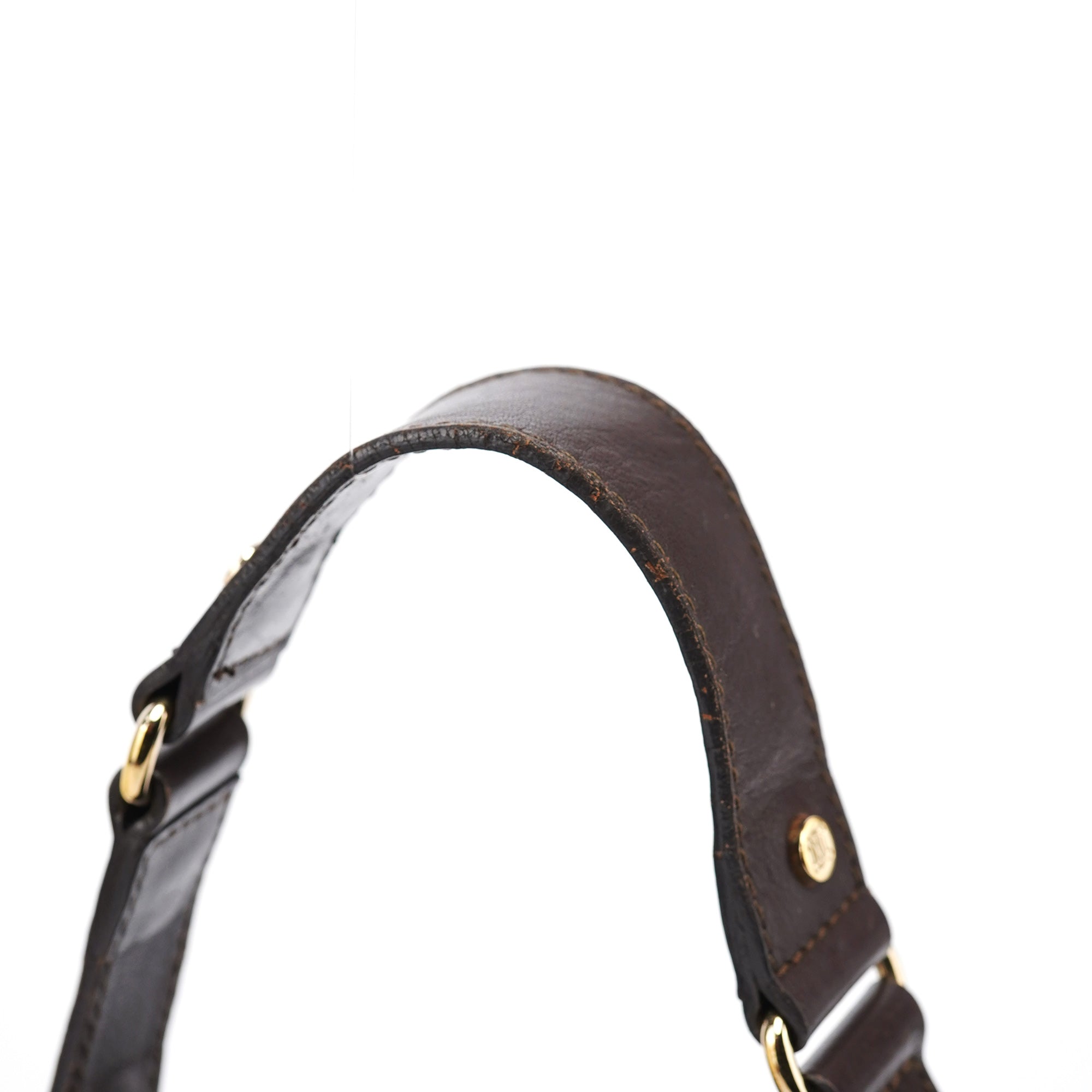 Celine Brown Canvas Leather Shoulder Bag