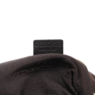 Celine Brown Canvas Leather Shoulder Bag