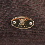Celine Brown Canvas Leather Tote Bag