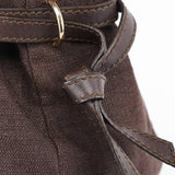 Celine Brown Canvas Leather Tote Bag