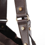Celine Brown Canvas Leather Tote Bag