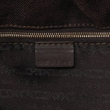 Celine Brown Canvas Leather Tote Bag