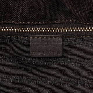 Celine Brown Canvas Leather Tote Bag