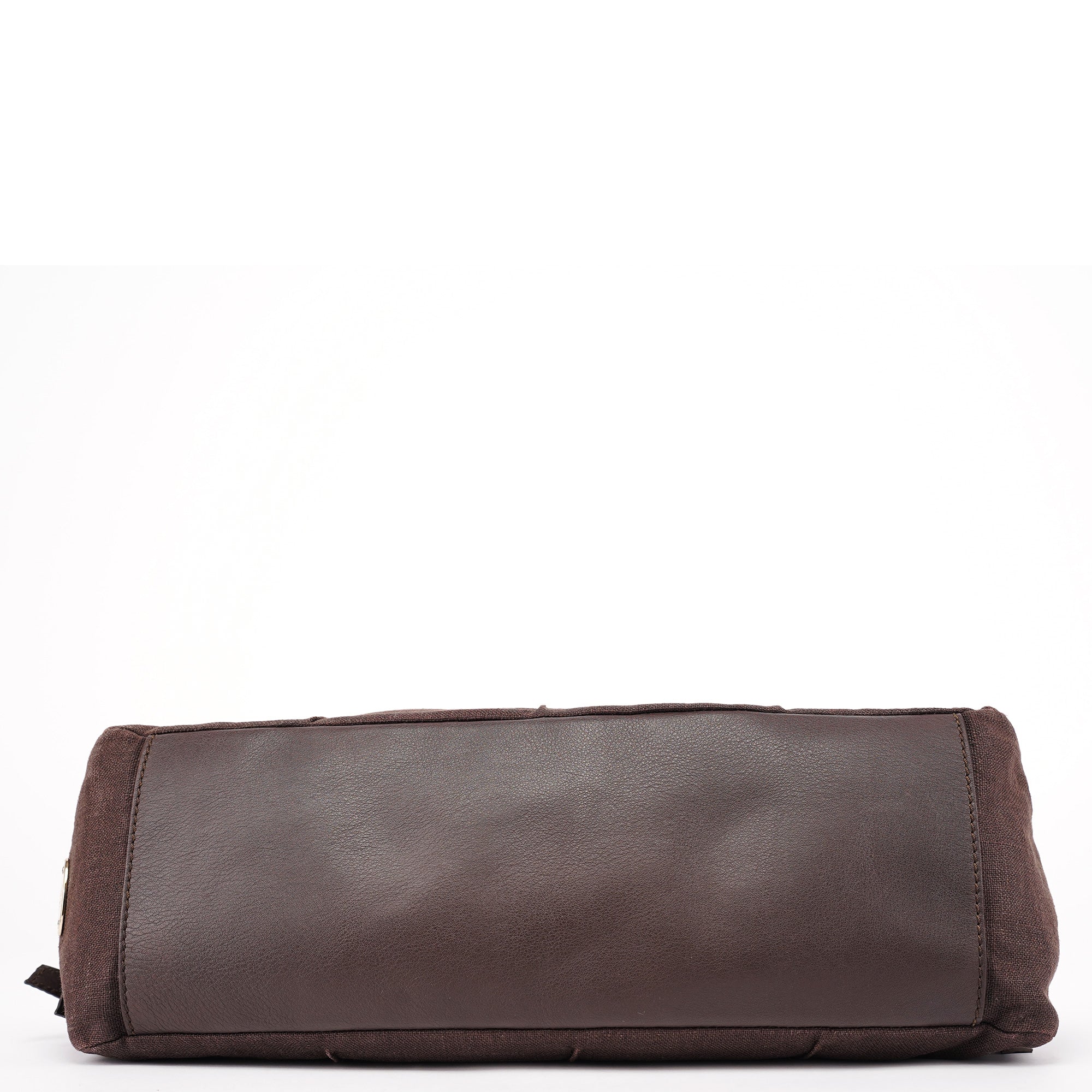 Celine Brown Canvas Leather Tote Bag