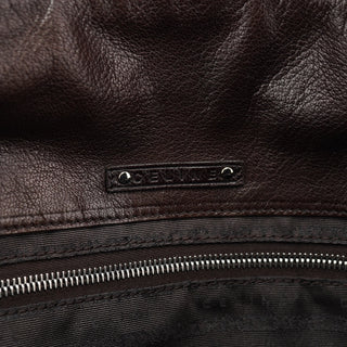 Celine Brown Crackled Leather Turnlock Tote Bag