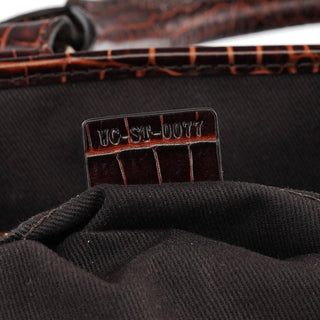 Celine Brown Embossed Suede Boogie Tote Bag