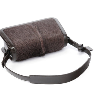 Celine Brown Fur Patent Leather Shoulder Bag