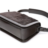 Celine Brown Fur Patent Leather Shoulder Bag