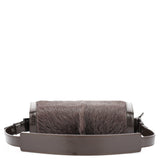 Celine Brown Fur Patent Leather Shoulder Bag