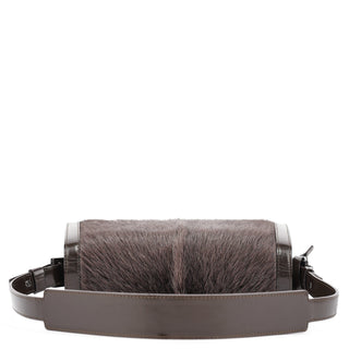 Celine Brown Fur Patent Leather Shoulder Bag