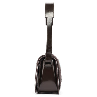 Celine Brown Fur Patent Leather Shoulder Bag