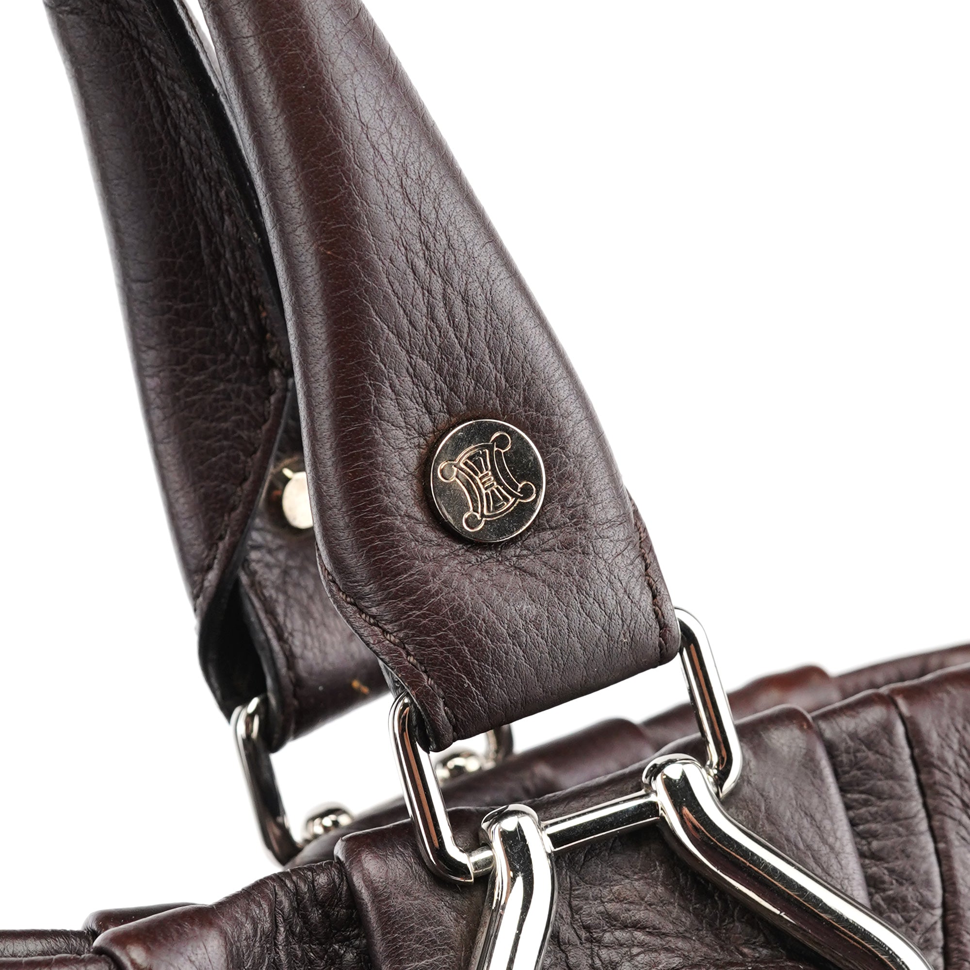 Celine Brown Leather 2-Way Tote Bag