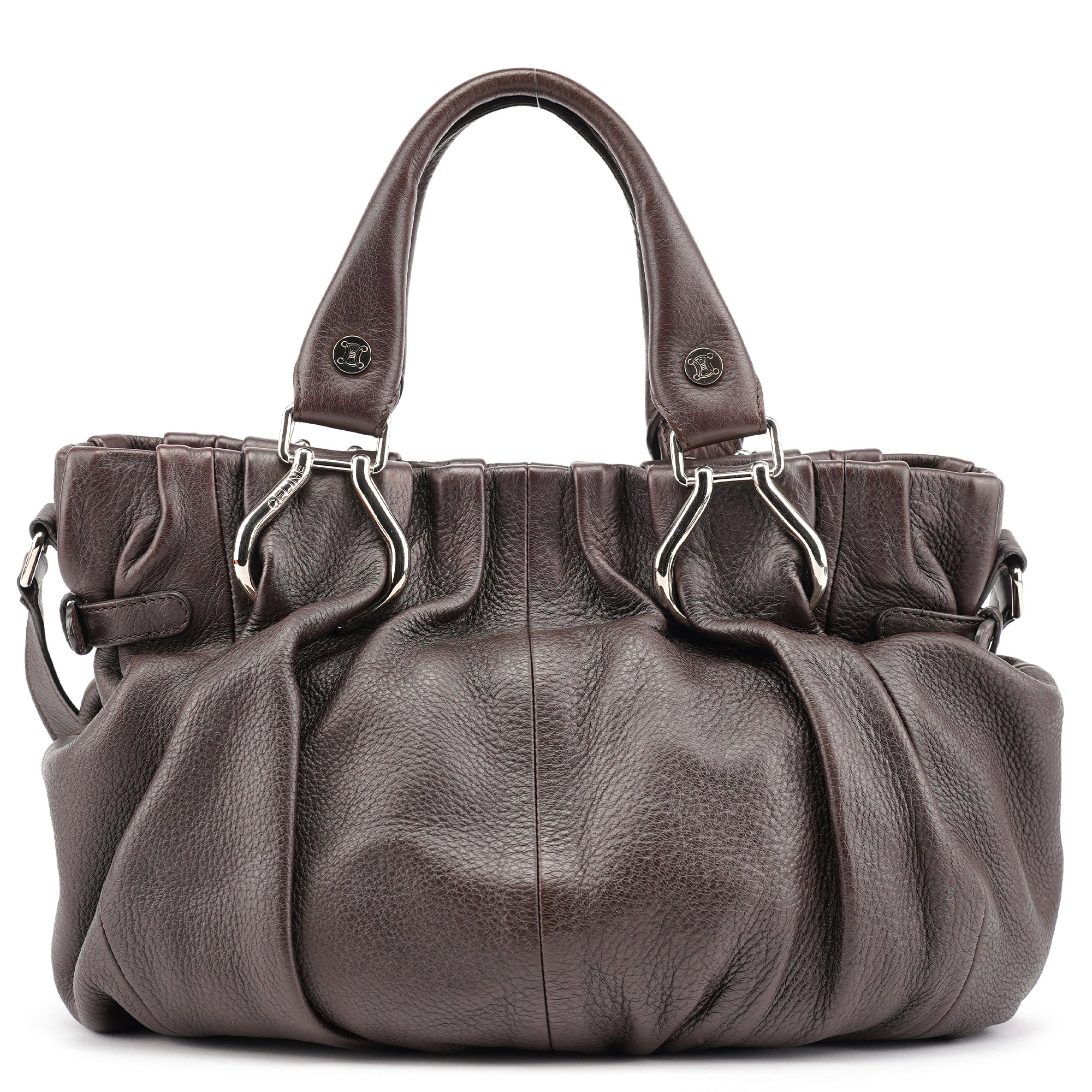 Celine Brown Leather 2-Way Tote Bag