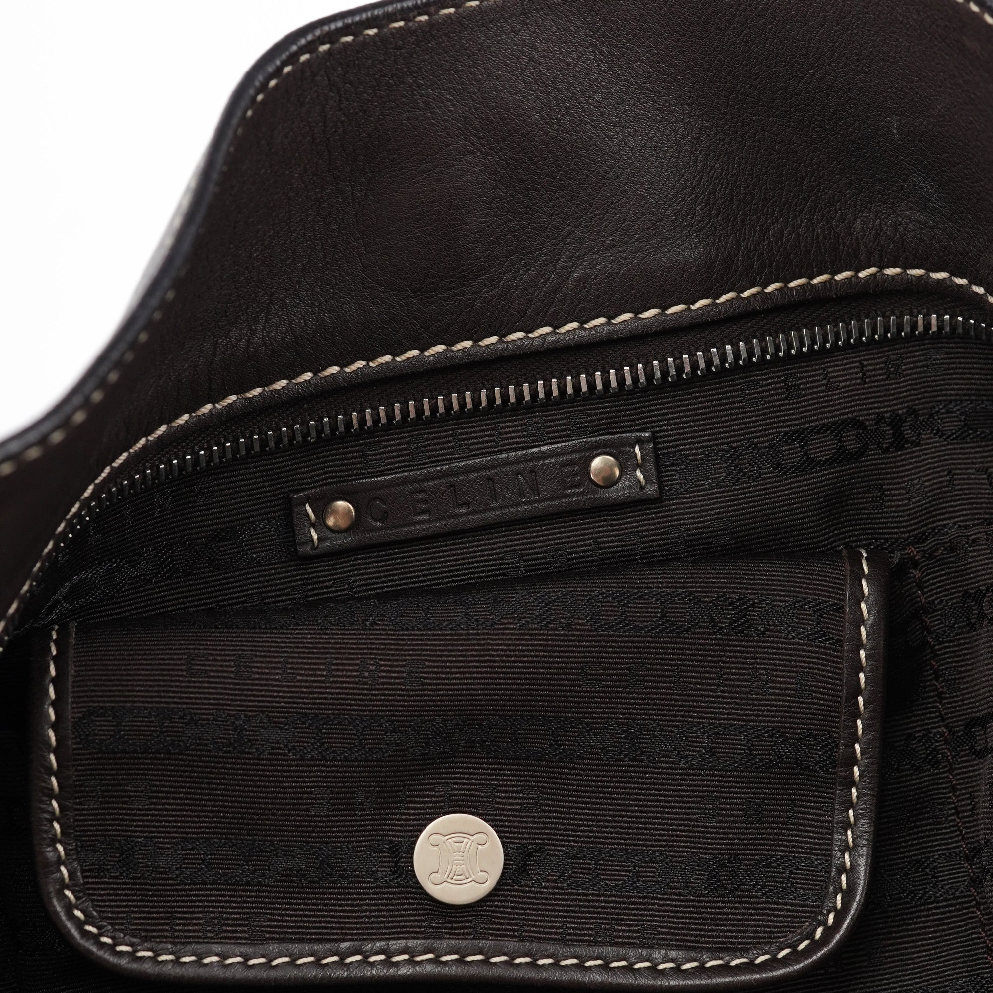 Celine Sac porté épaule Bittersweet en cuir marron