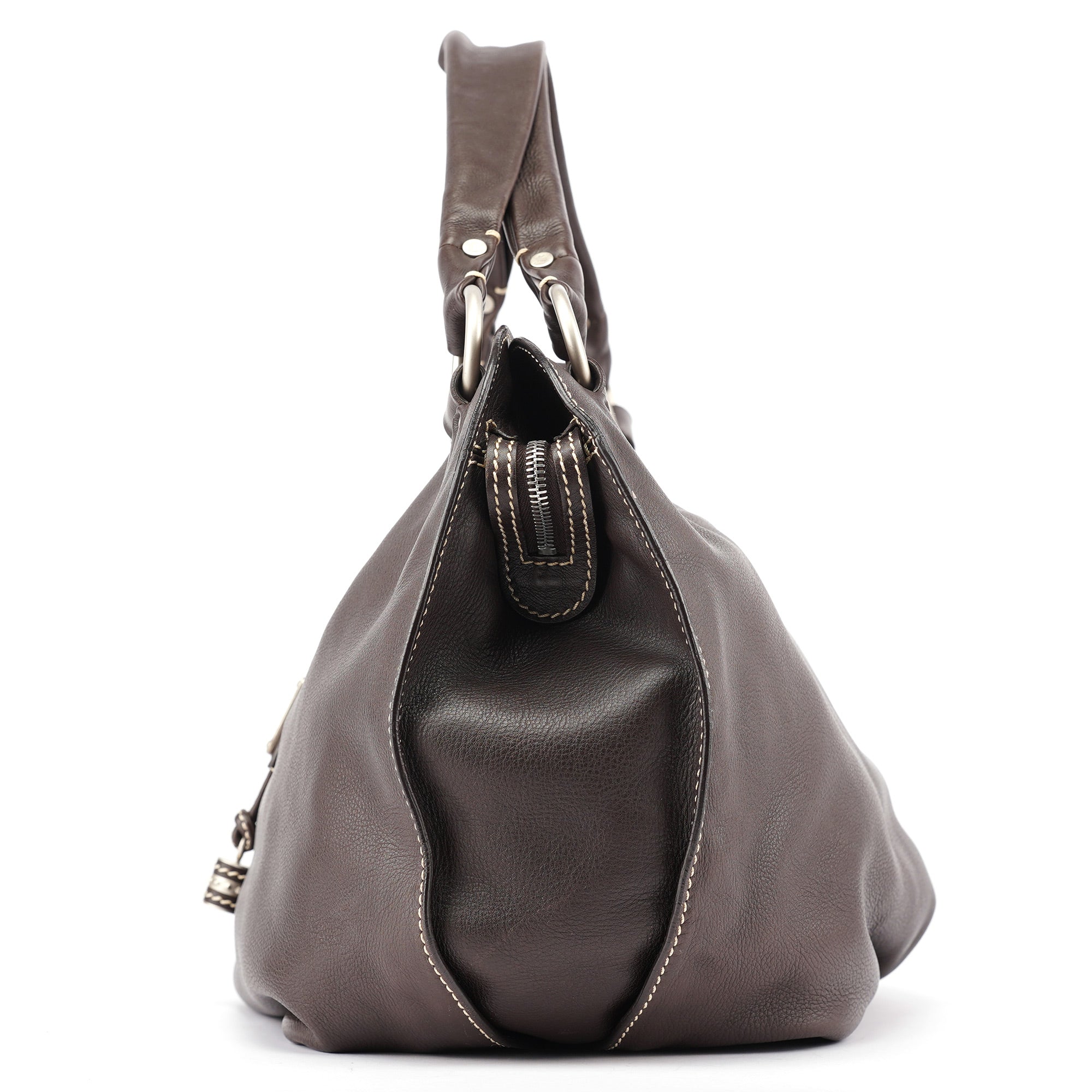 Celine Sac porté épaule Bittersweet en cuir marron