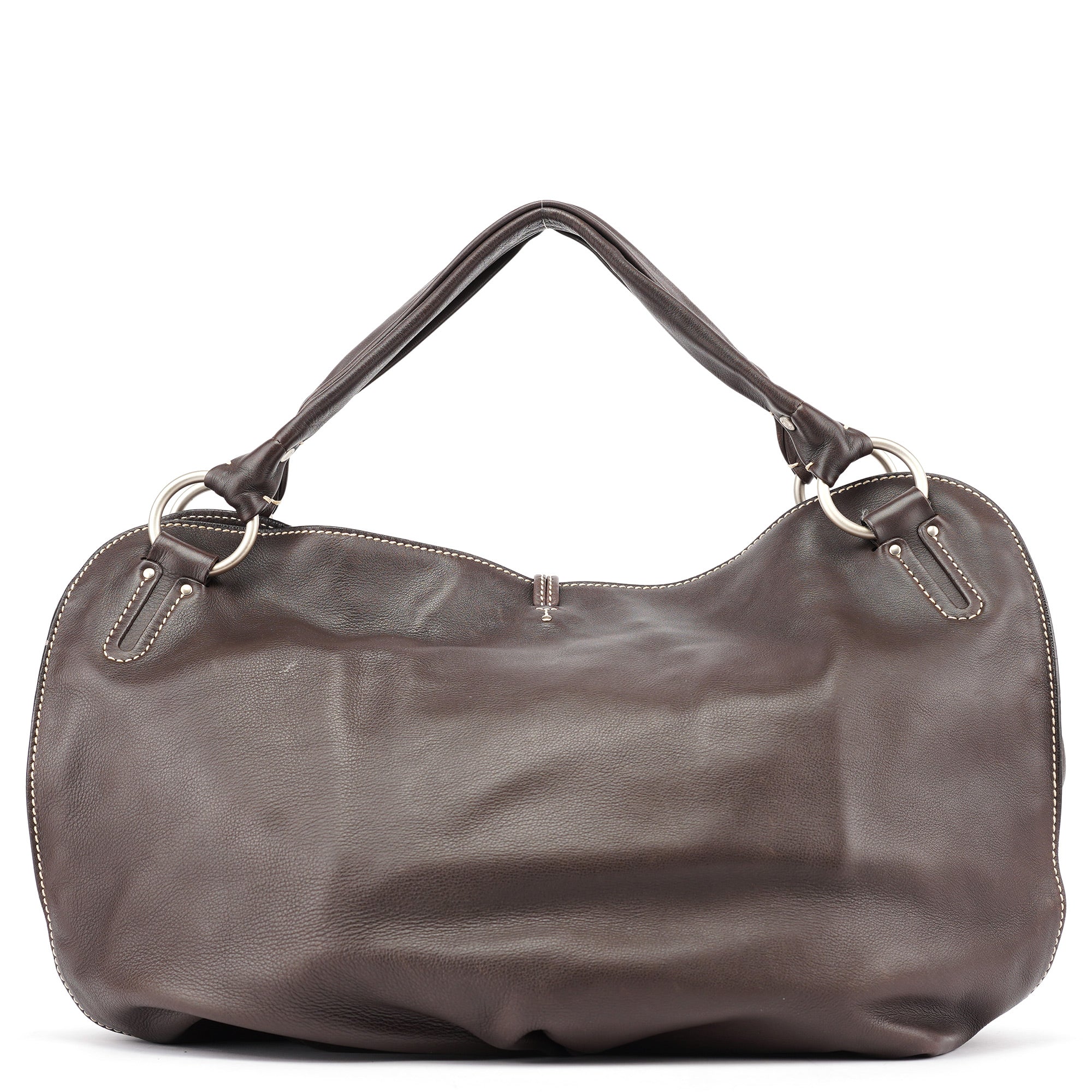 Celine Sac porté épaule Bittersweet en cuir marron