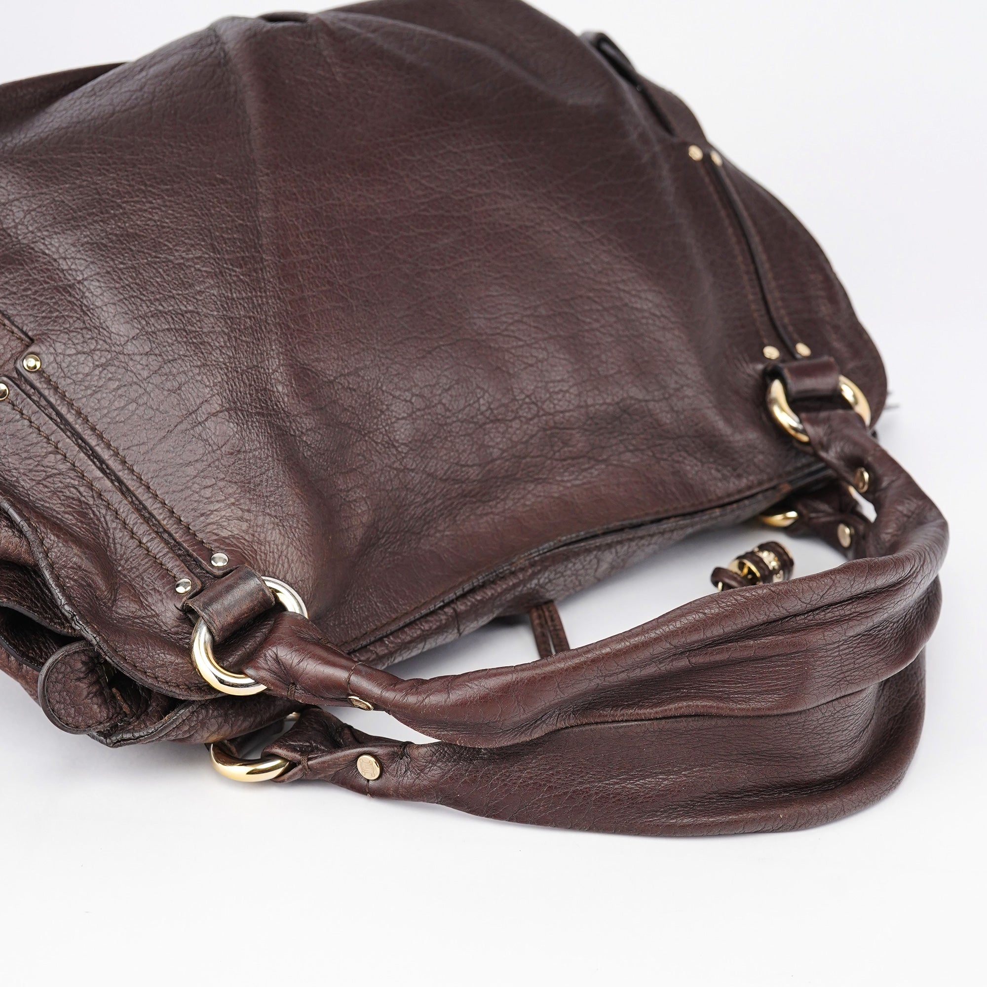 Celine Sac porté épaule Bittersweet en cuir marron
