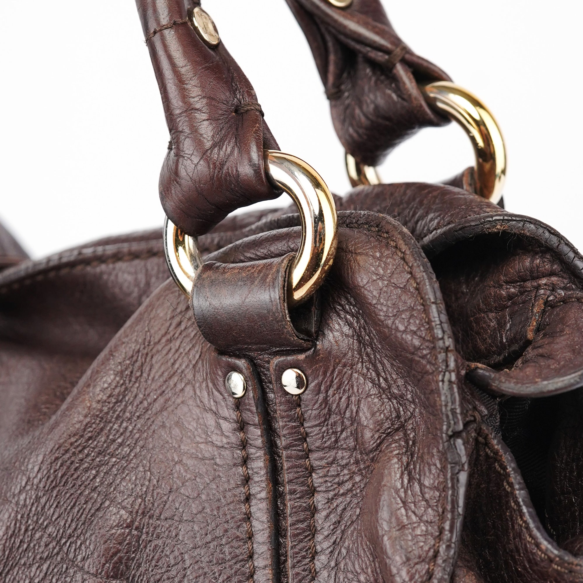Celine Sac porté épaule Bittersweet en cuir marron