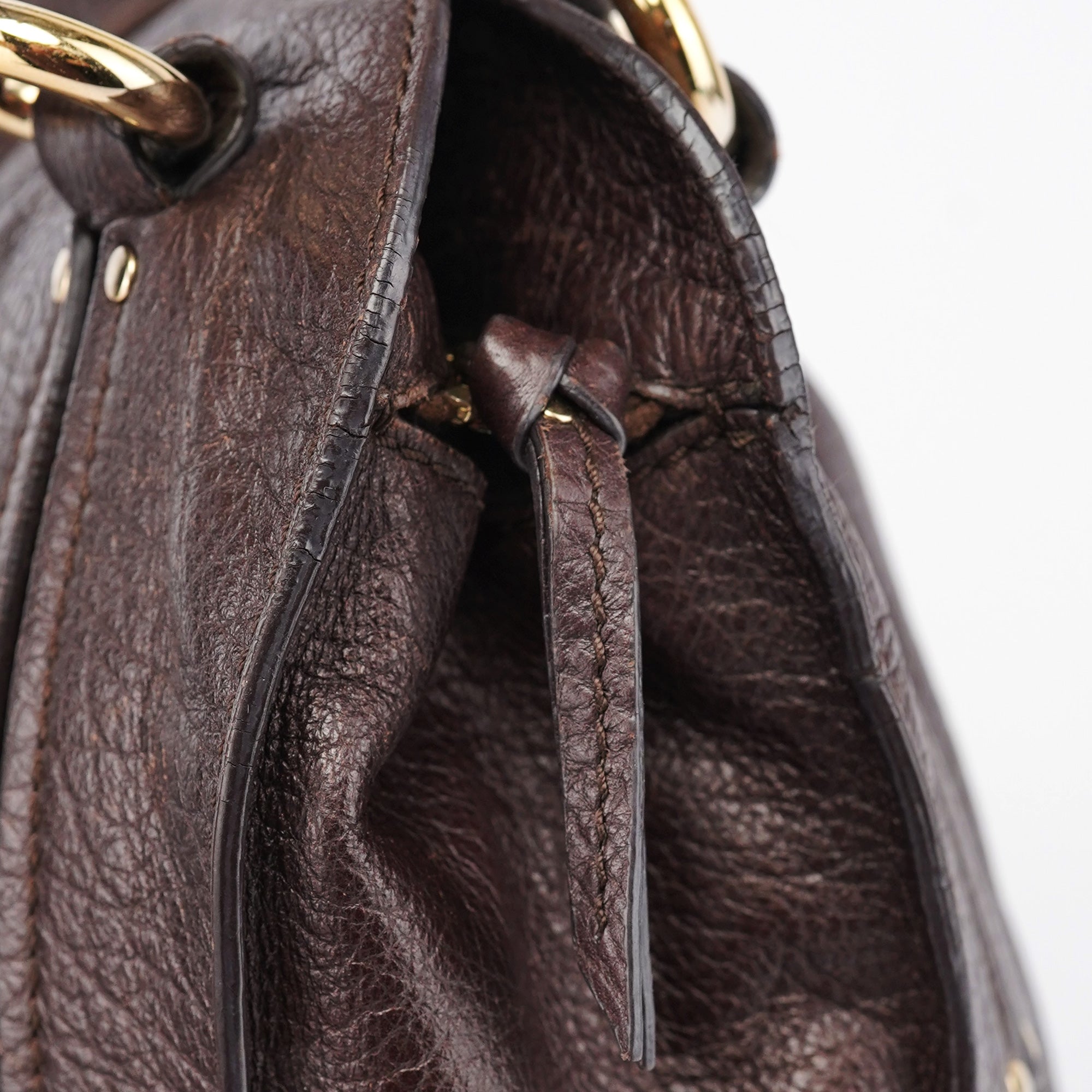 Celine Sac porté épaule Bittersweet en cuir marron
