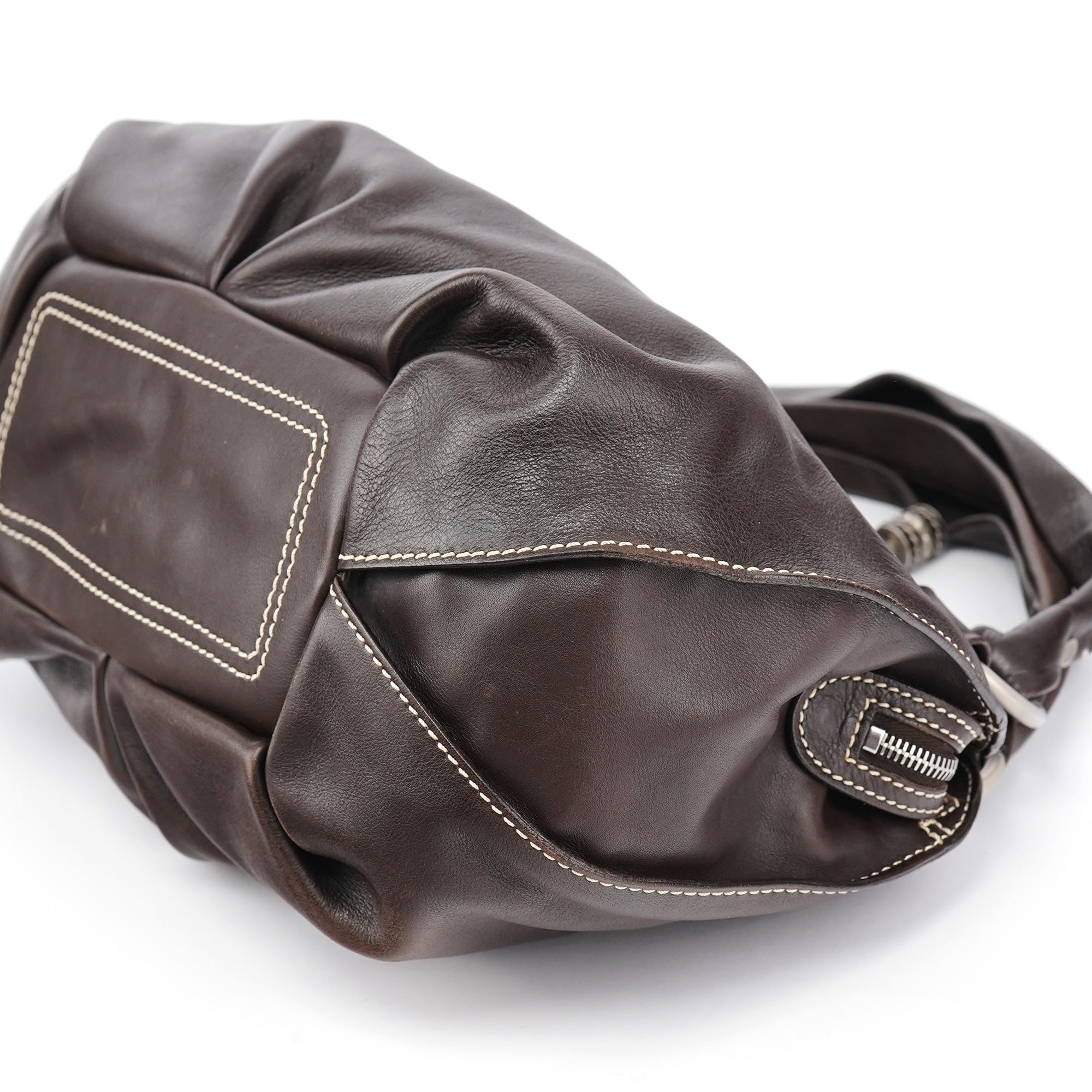Celine Bittersweet Schultertasche aus braunem Leder