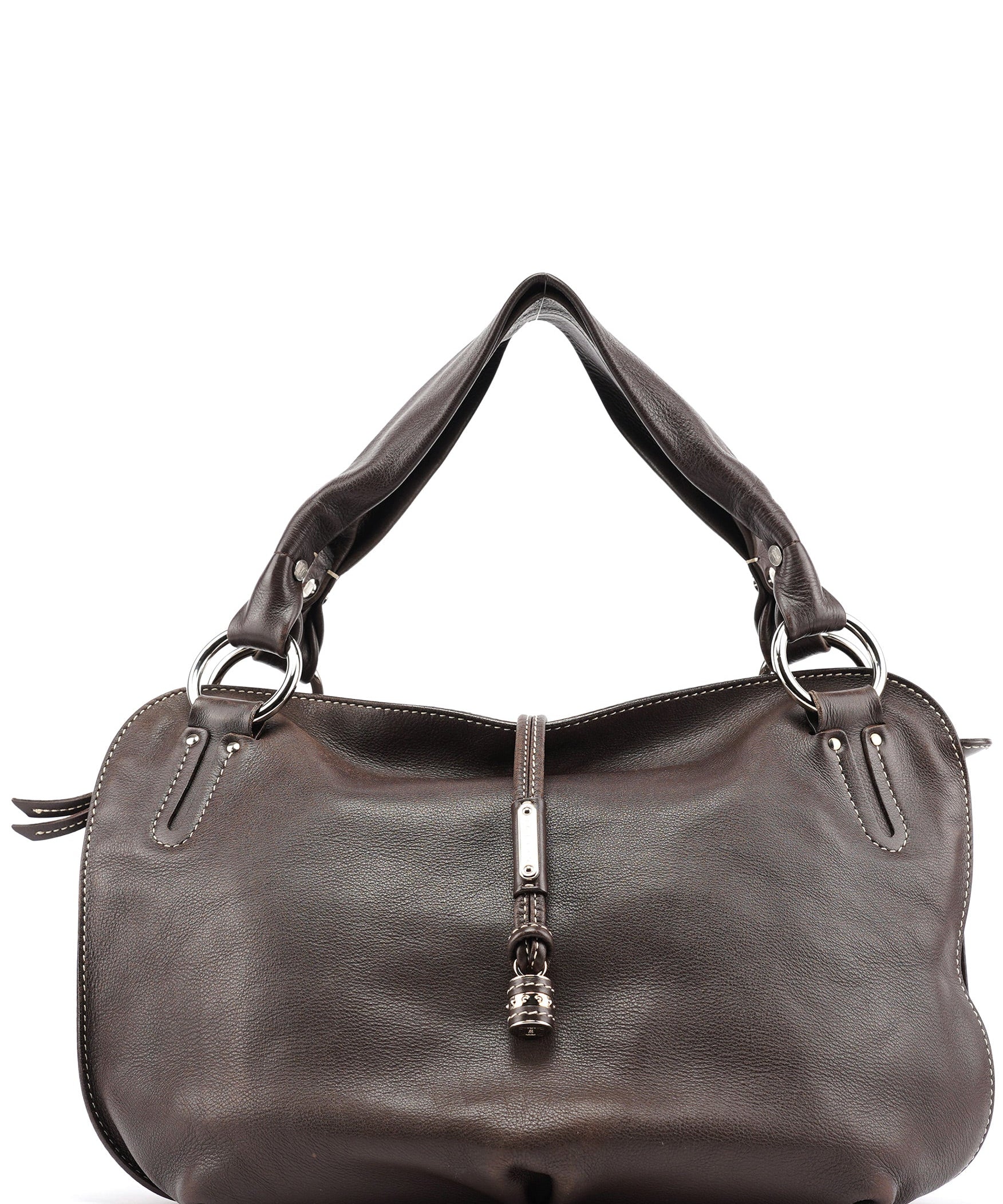 Celine Sac porté épaule Bittersweet en cuir marron