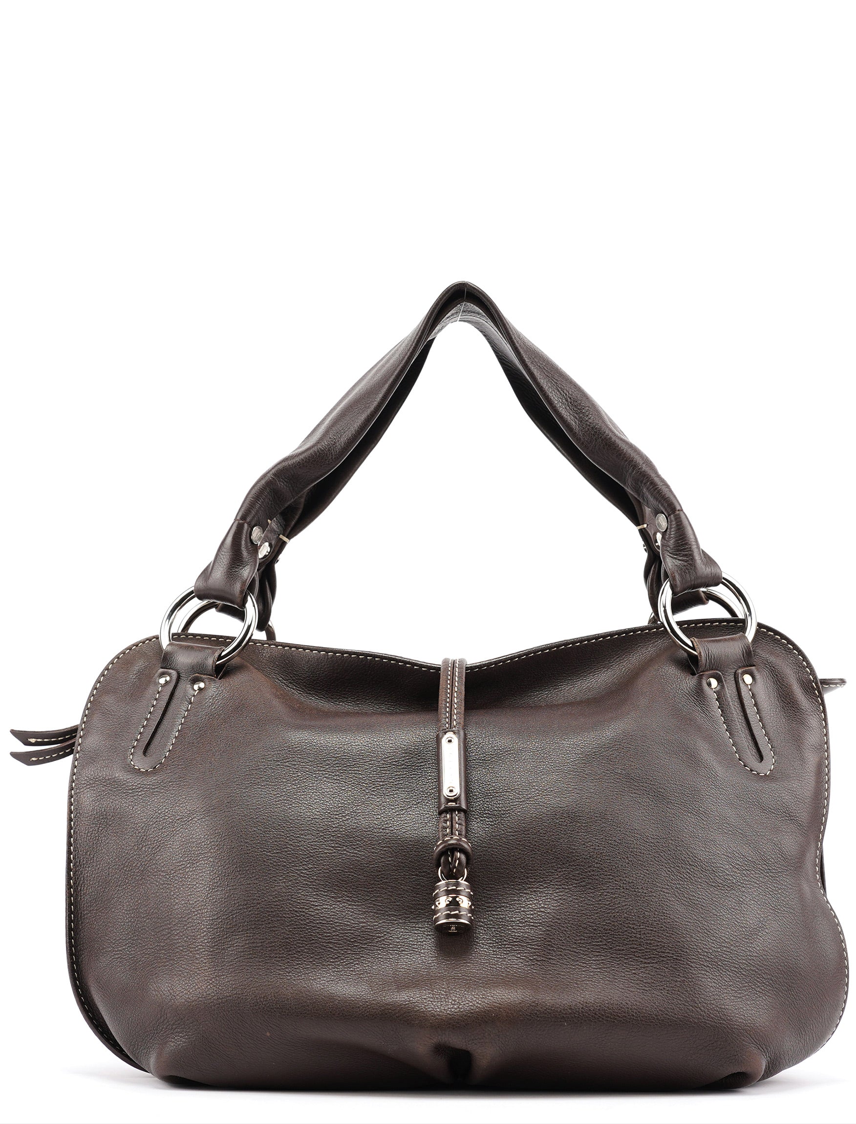 Celine Sac porté épaule Bittersweet en cuir marron