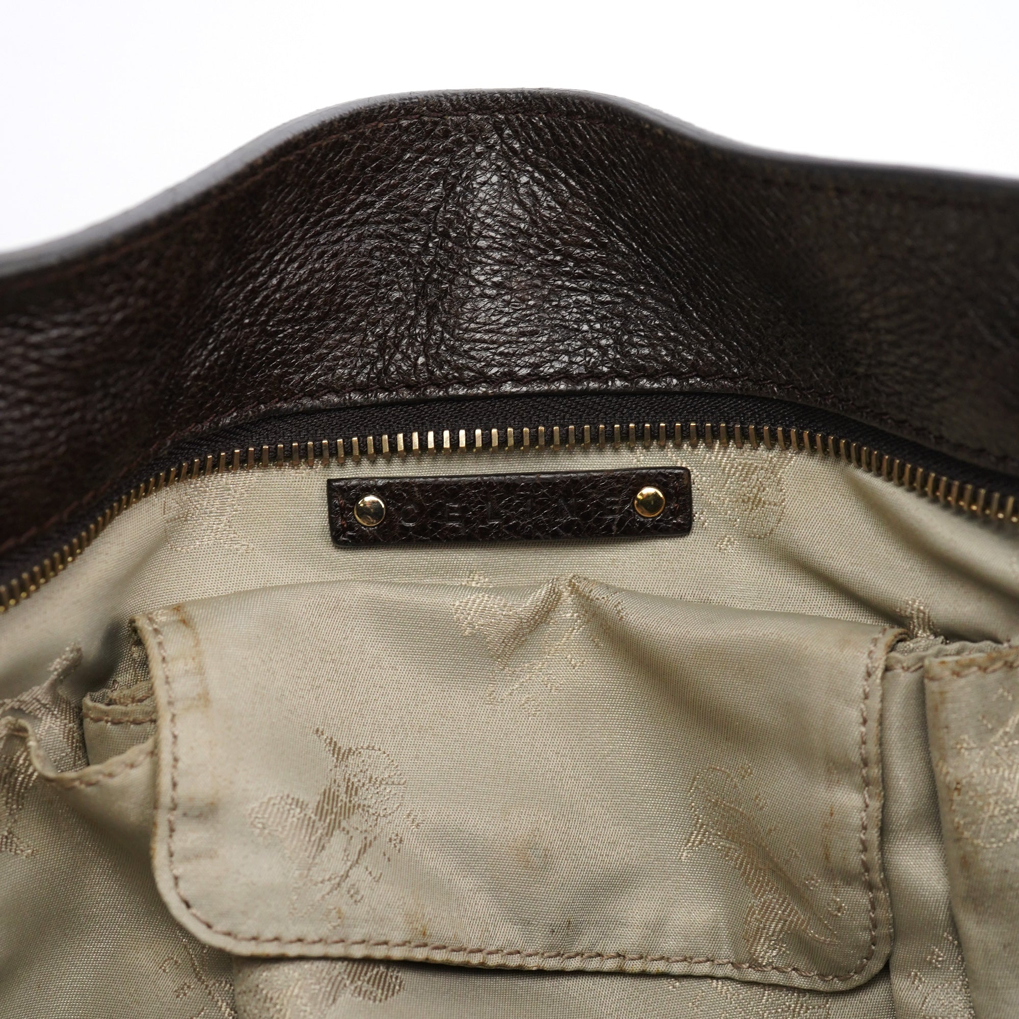 Celine Brown Leather Bittersweet Shoulder Bag