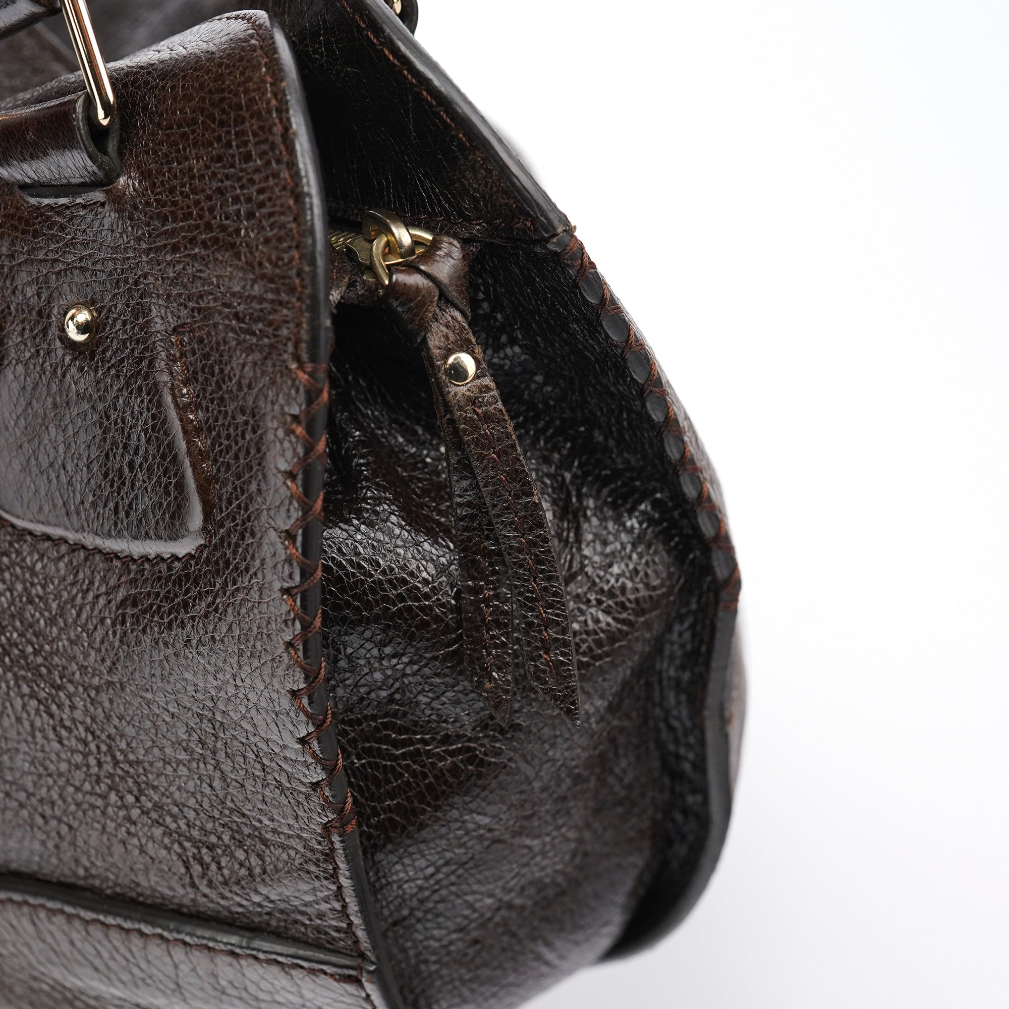 Celine Brown Leather Bittersweet Shoulder Bag