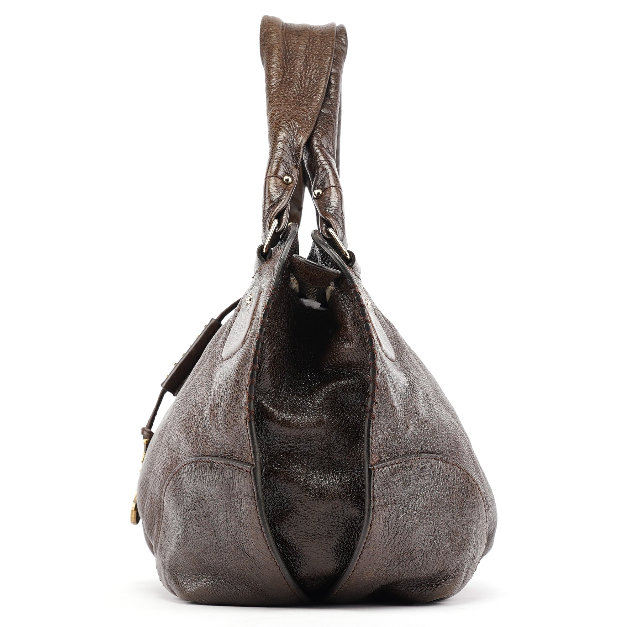 Celine Brown Leather Bittersweet Shoulder Bag