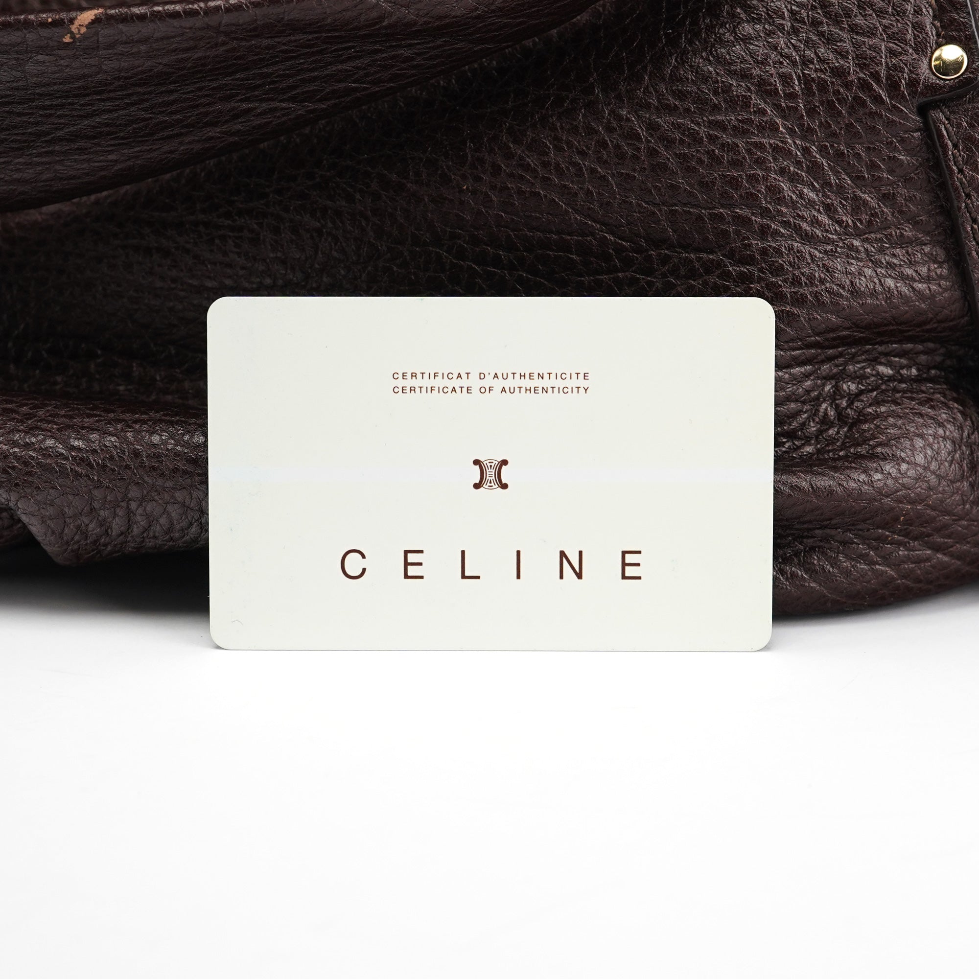 Celine Bittersweet Schultertasche aus braunem Leder