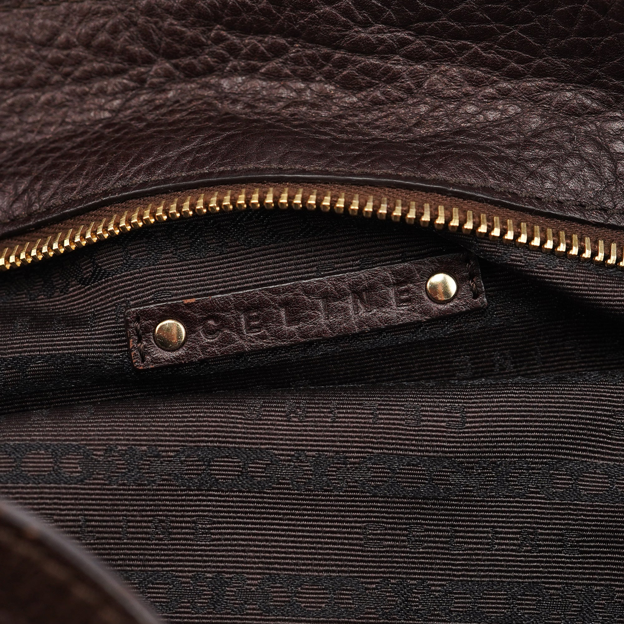 Celine Bittersweet Schultertasche aus braunem Leder